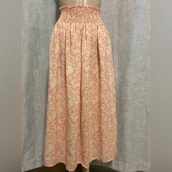 New”NATALIE MARTIN Bella silk skirt floral-SMALL- in cream & light pink - Picture 4 of 6